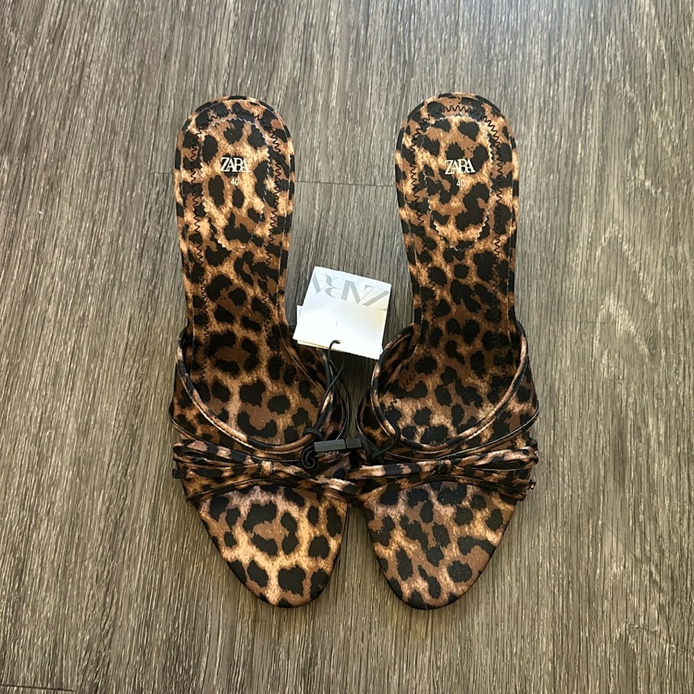 Zara Leopard heeled sandals